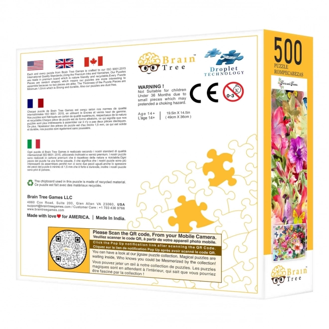 Brain Tree Puzzle Blumen und Schmetterlinge 500 Teile