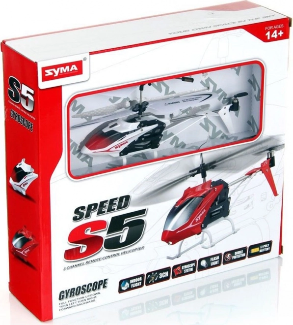 Ferngesteuerter RC Helikopter Syma S5 Rot – weiß