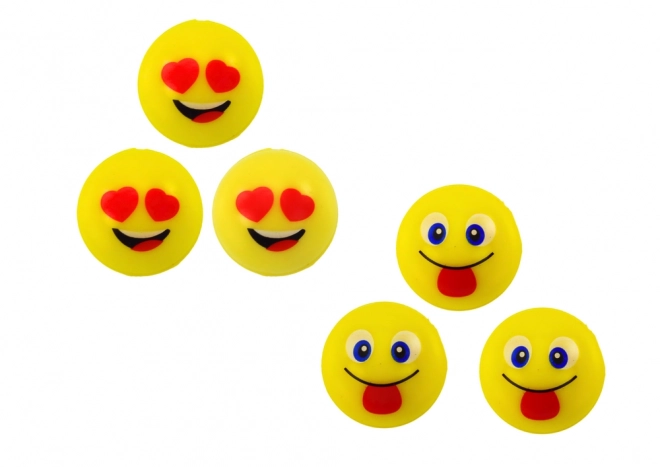 Emoji-Springbälle Set Gelb 6er Pack