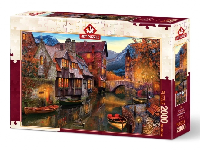 Puzzle Häuschen am Wasserkanal 2000 Teile