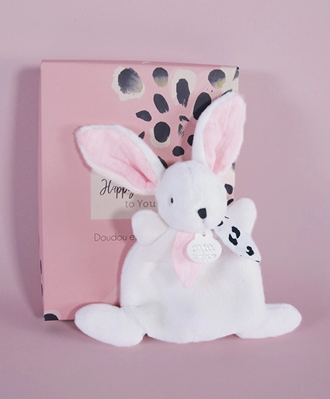 Doudou Plüsch-Hase Geschenkbox Rosa