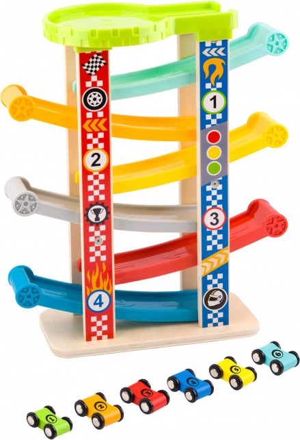 Tooky Toy Bunte Rutsche für Autos