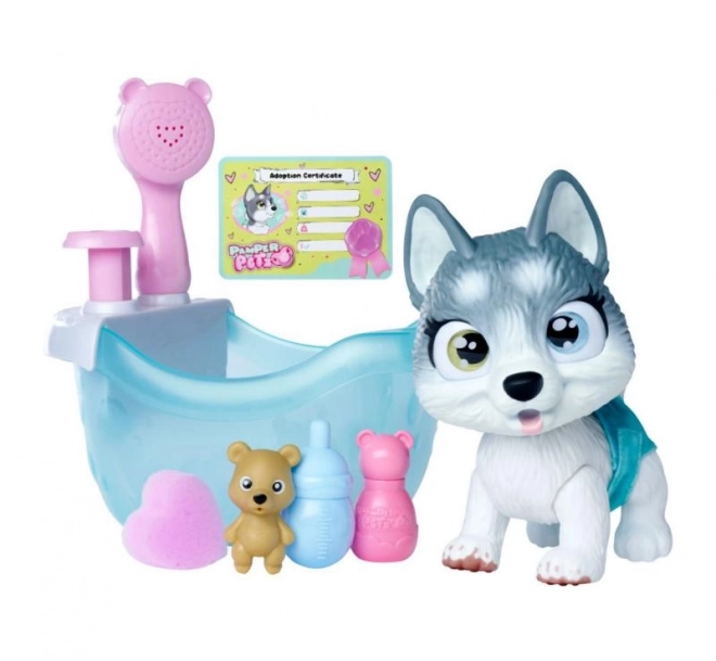 Husky Welpen Badewanne