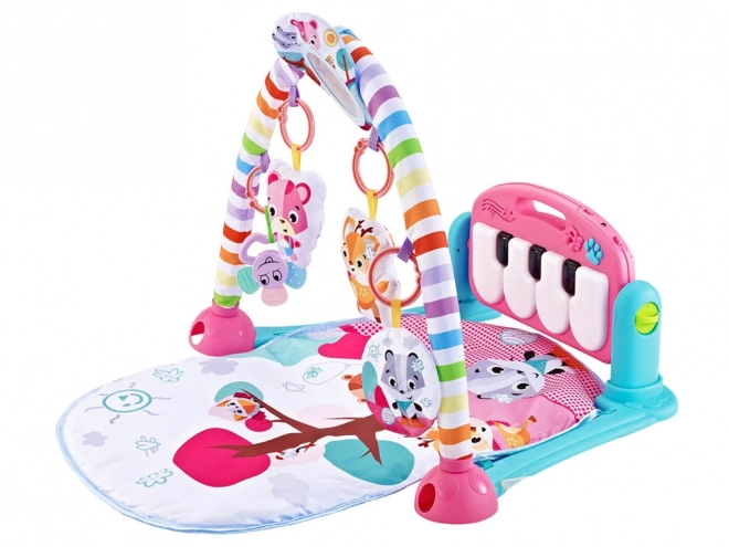 Edukative Babyspielmatte mit Piano und Projektor – rosa