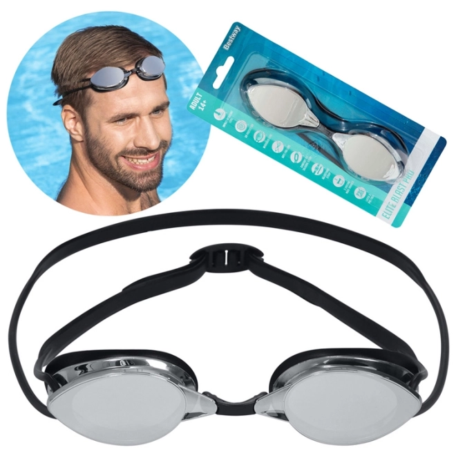 Lusterglas-Schwimmbrille für Erwachsene und Jugendliche – Schwarz