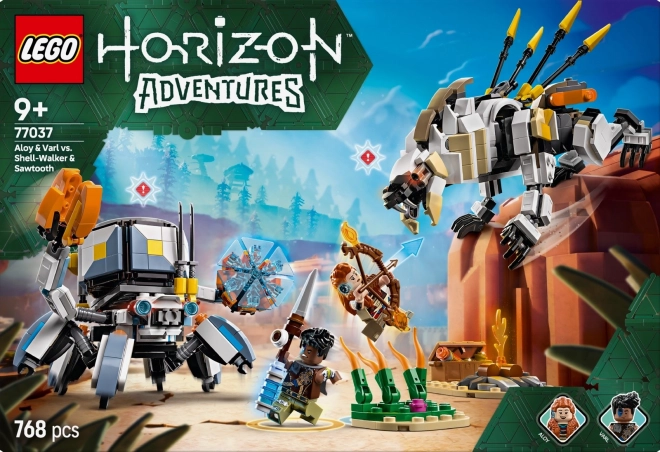 Lego Horizon Abenteuer Aloy und Varl gegen Krabbenläufer und Sägenzahn