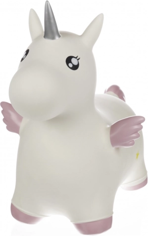 aufblasbares Hüpfspielzeug Skippy Einhorn mit Flügeln, weiß/rosa