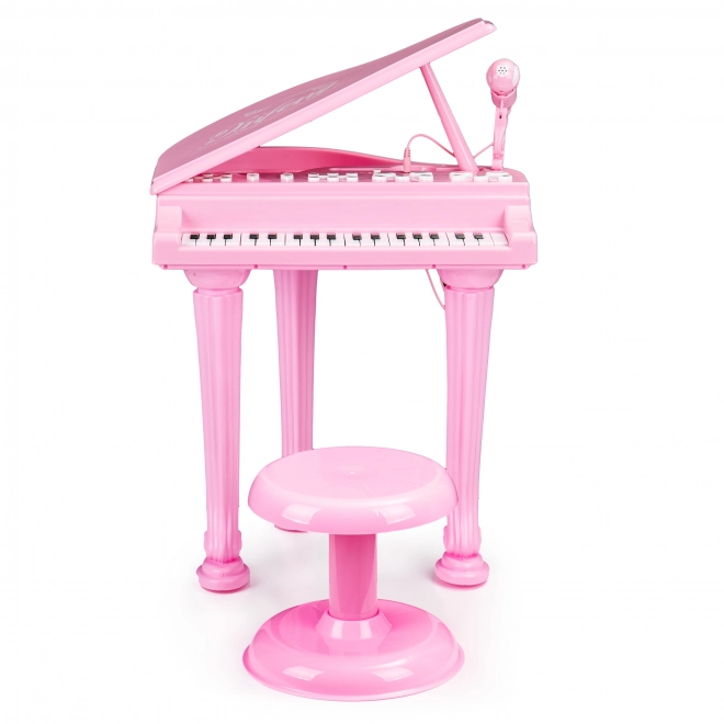 Kinder rosa Klavier mit Mikrofon und Hocker