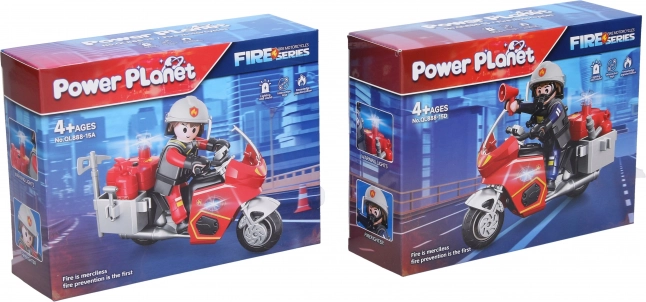Figur Feuerwehrmann Auf Motorrad Bausatz