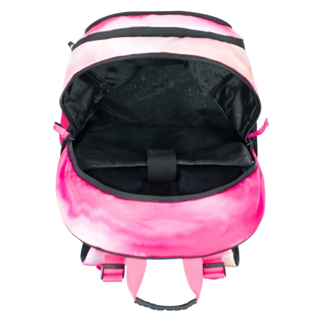 Baagl 3er Set Skate Rosa Streifen: Rucksack, Federmäppchen, Beutel