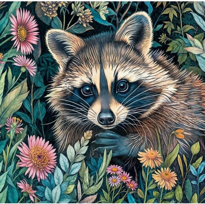 Puzzle Waschbär in Blumen 1000 Teile CHERRY PAZZI