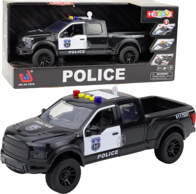 Polizei-Geländewagen mit Licht- und Soundeffekten schwarz 1:12
