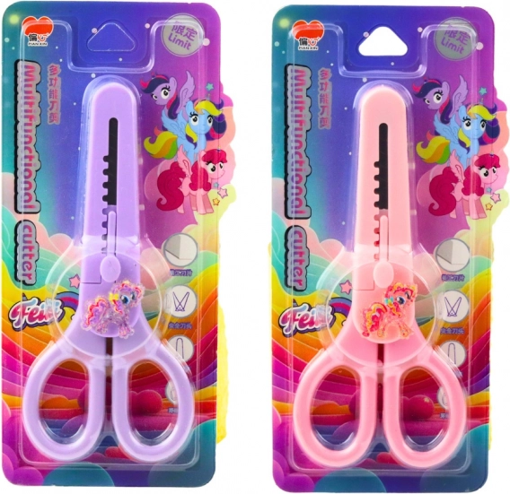 Kinderschere mit Abdeckung und dekorativem Pferdchen 14cm