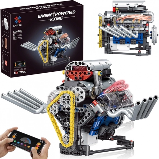 Technik-Bausatz – bauen Sie einen funktionsfähigen Motor mit Akku, Licht und Bewegung (665 Teile)