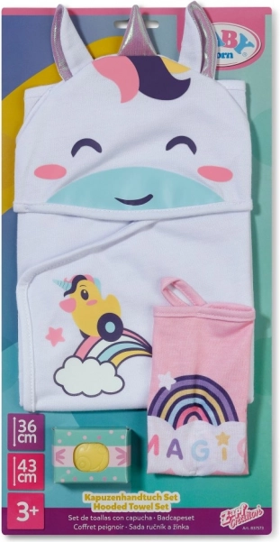 BABY born Handtuch-Set mit Einhorn und Regenbogen