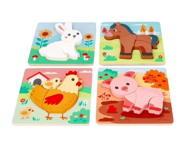 Holzpuzzle-Set Bauernhof