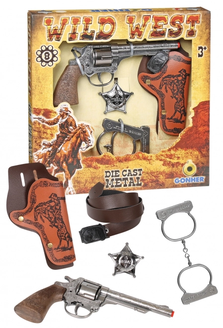 Mittelgroßes Cowboy-Set mit Handschellen