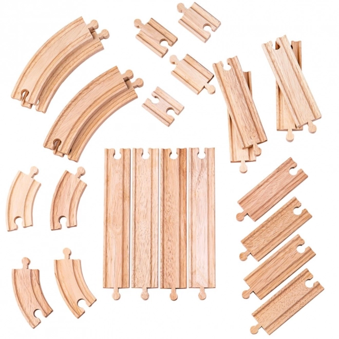 Set aus 24 Holzschienen von Bigjigs Rail