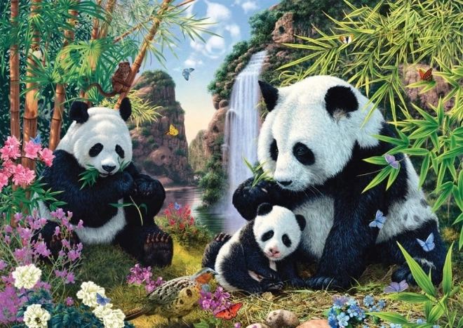 Schmidt Puzzle Panda am Wasserfall
