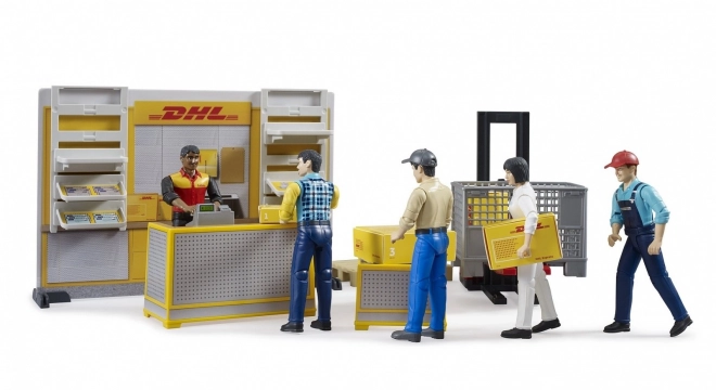 Bruder BWORLD Paketstation DHL mit Zubehör