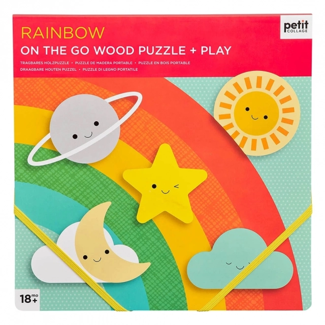 Robustes Holzpuzzle Regenbogen