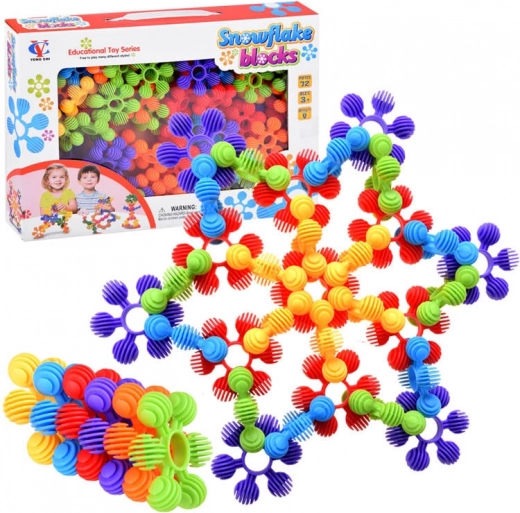 Kreatives Konstruktionsspiel Mini-Waffeln Schneeflocken – 72 Teile