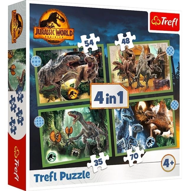 Puzzle 4-in-1 Gefährliche Dinosaurier Jurassic World