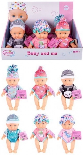 Puppe Baby mit Mütze 21 cm