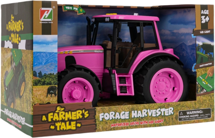 Rosa Traktor mit Licht- und Soundfunktion
