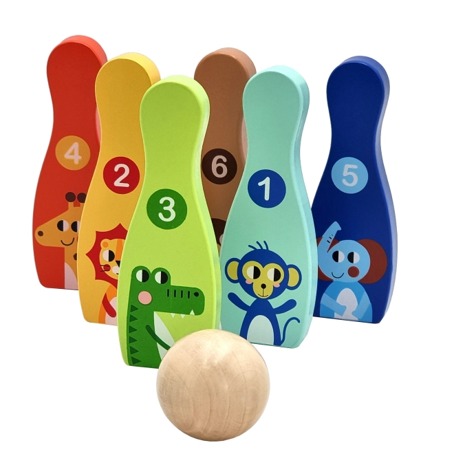 Drewniane Kinderspielzeug Bowling Set