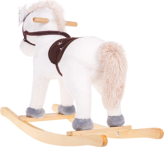 Schaukel-Einhorn für Kinder 24+ Monate mit Holzgriffen und Soundeffekten – Weiß