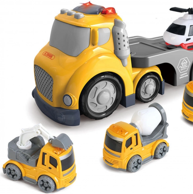 Gelbes Abschleppset WOOPIE City Truck mit Licht- und Soundeffekten