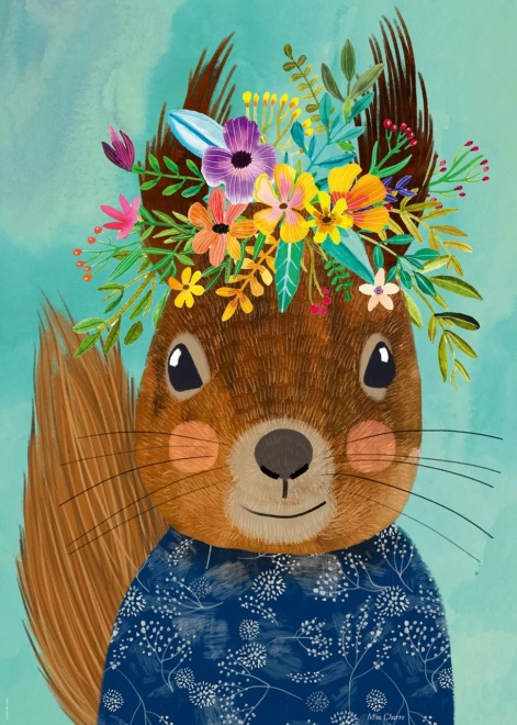 Floral Friends Puzzle 1000 Teile - Eichhörnchen von Mia Charro