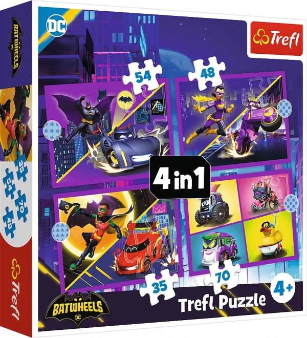 Batwheels: Lernen Sie Die Fahrzeuge Kennen Puzzle 4-in-1 Set