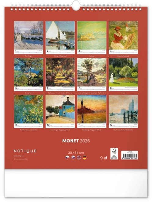 Nástěnný Kalender Claude Monet 2025