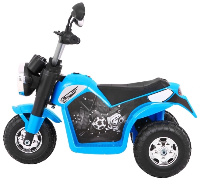 Kinder Elektro-Motorrad MiniBike Weiß mit LED-Lichtern und Sounds – blau