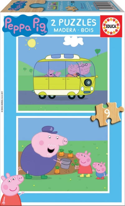 Holzpuzzle Peppa Wutz 2x9 Teile
