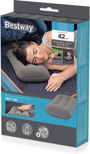 Aufblasbares Velour-Kissen Grau Bestway