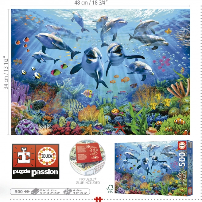 EDUCA Puzzle Spaß unter Wasser 500 Teile