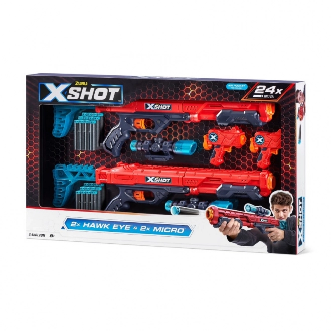 X-Shot Double Hawk Eye & Double Micro Kombi-Set