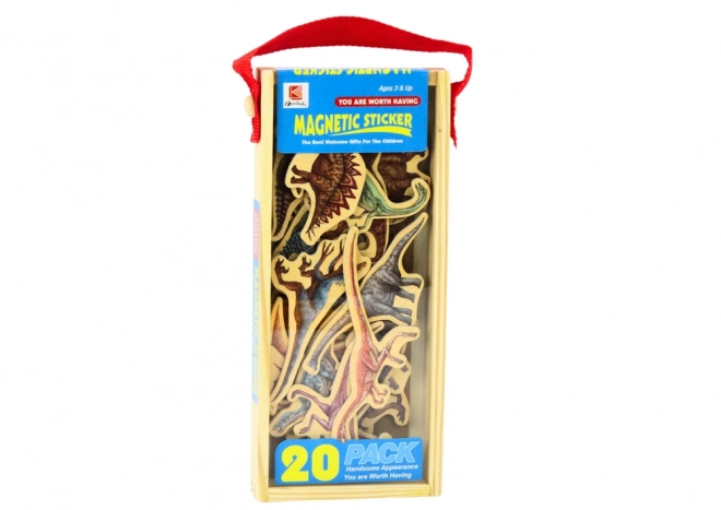 Holzmagnete Dinosaurier Set 20 Stück bunt