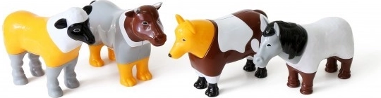 Vier beliebte Bauernhoftiere