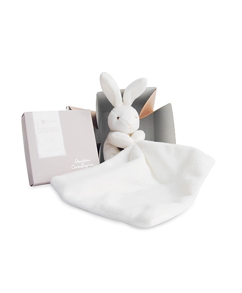 Doudou Geschenkset - Häschen mit Schmusetuch 10 cm