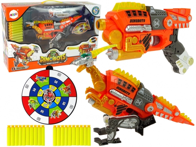 Dinobots 2v1 Velociraptor Pistole mit Pfeilen und Zielscheibe