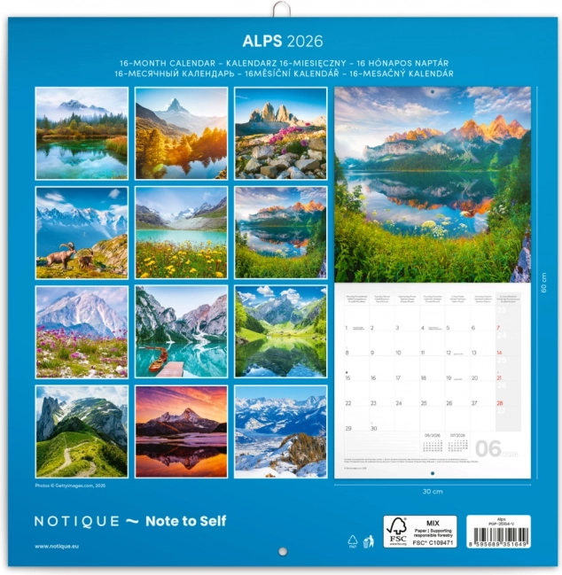 Notizkalender Alpen 2026