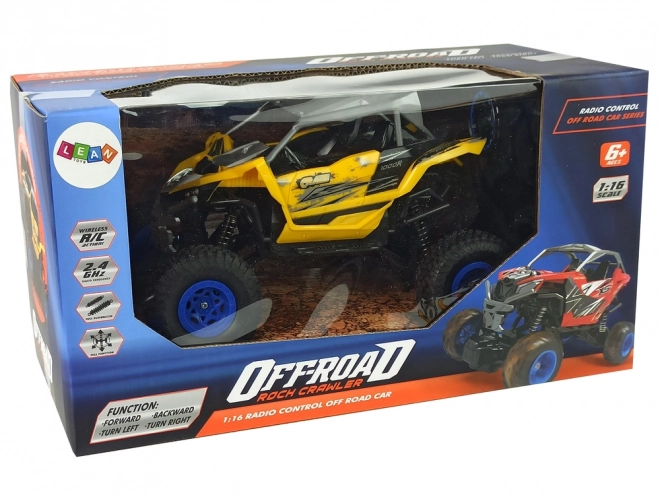 Gelbes ferngesteuertes Offroad-Auto 1:16