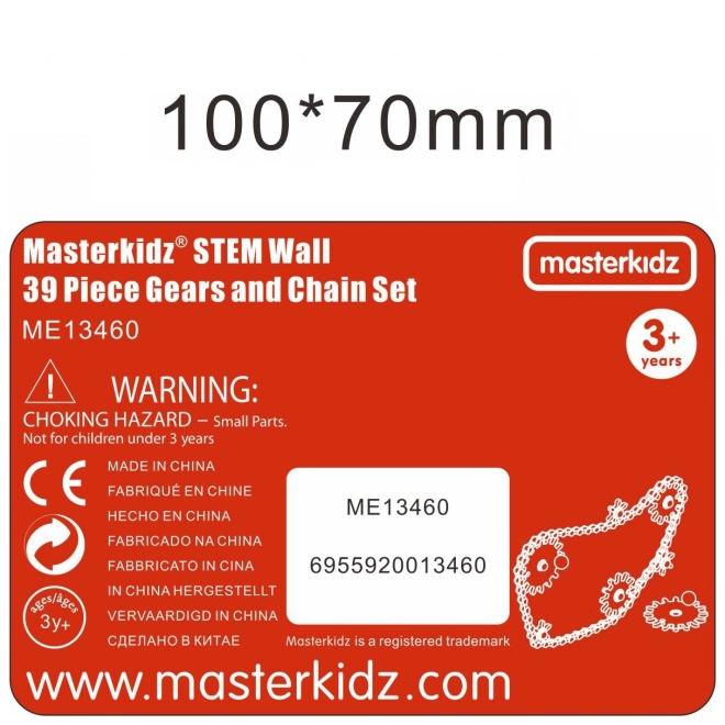 Masterkidz STEM Tafel mit Zahnrädern und Ketten 39 Teile