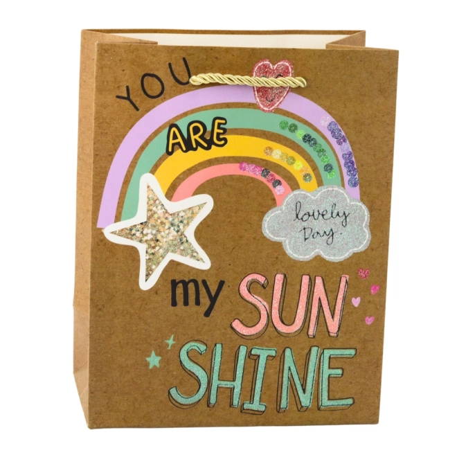 Geschenktasche aus Papier mit bunten Motiven