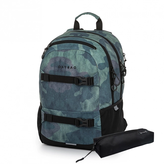 Schulrucksack und Federmäppchen OXY Sport Camo Set