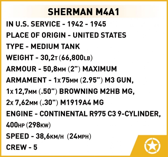 Sherman M4A1 Klappbarer Panzermodell